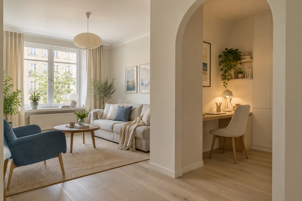 Íves átjáróval és átgondolt részletekkel kialakított otthon